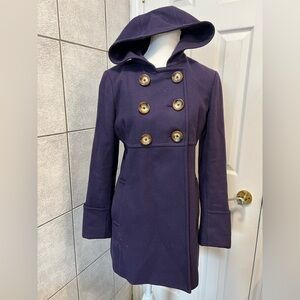 Michael Kors purple trench coat with Hood